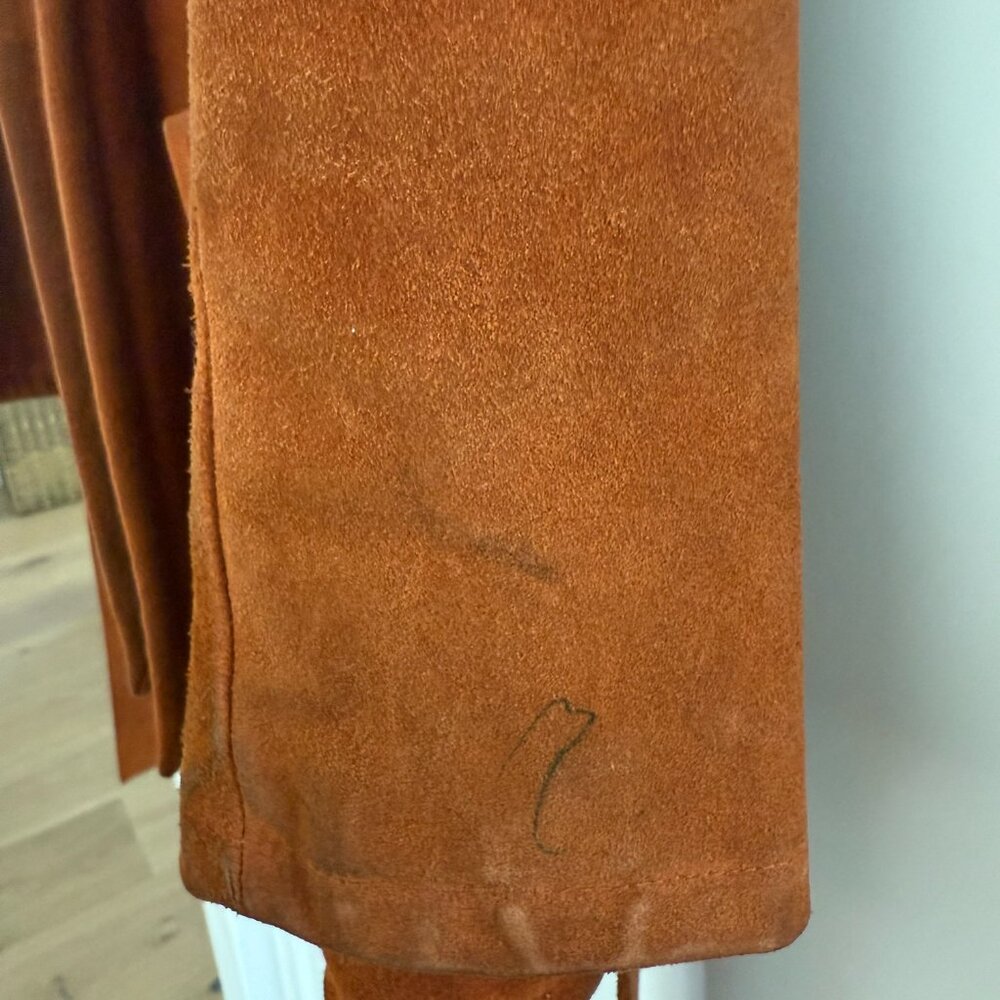60's Vintage Sears Jr. Bazaar Suede with Fur collar Jacket - Picture 7 of 9